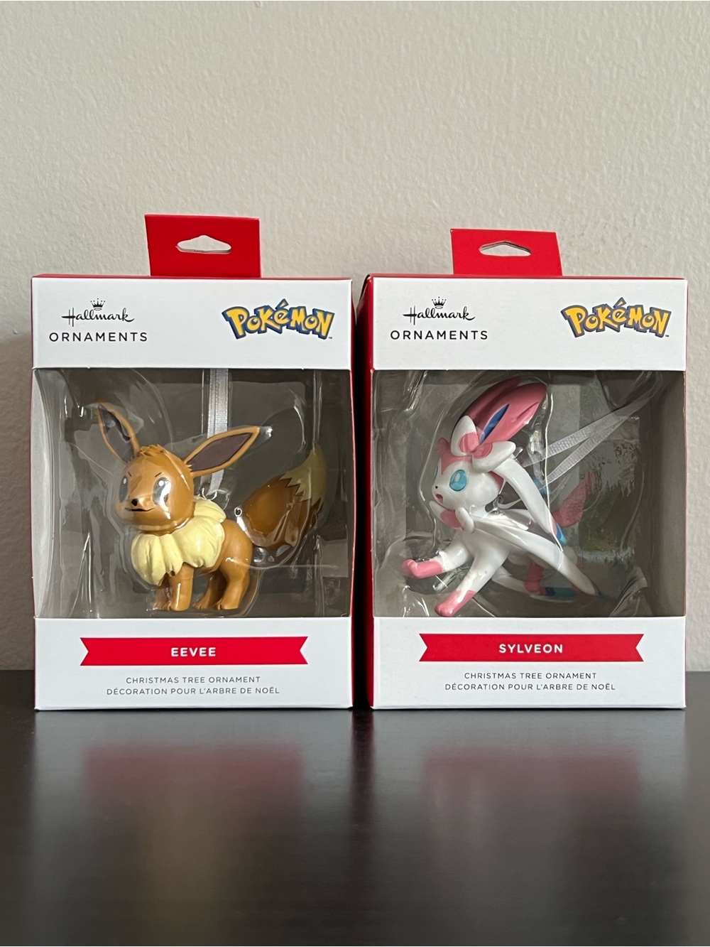 NIB Pokémon Eevee and Sylveon Ornaments by Hallmark, brand new
